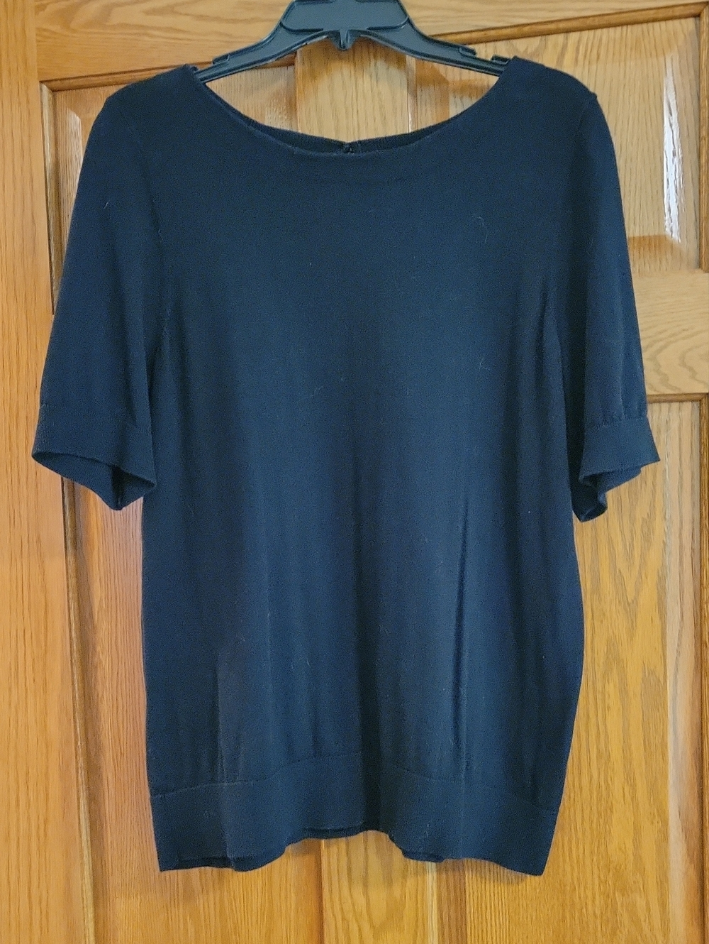 Talbots Black Short-Sleeve Scoop Neck Sweater